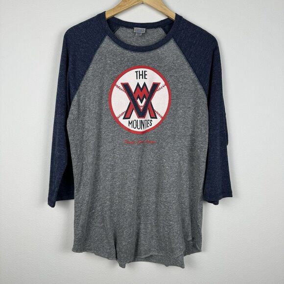 Ebbets Field Flannels The Mounties Pacific Coast League Baseball Shirt Raglan L - Picture 2 of 5